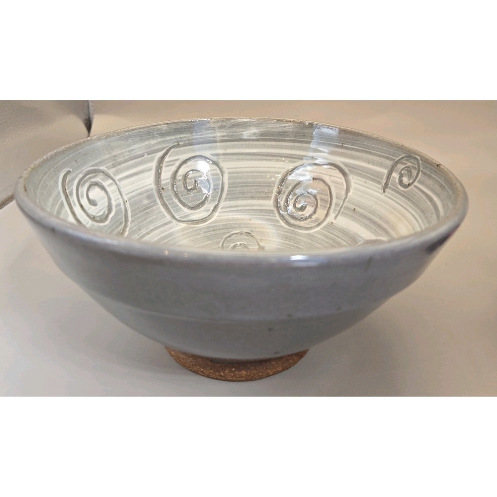 Swirl Bowl Design Grey And White inspired by the sea. Branded.  JS'88. B#26‎
